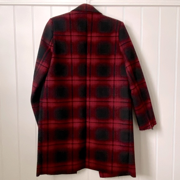 Eleven Paris Red Plaid Overcoat, size S - Picture 5 of 8